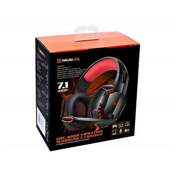 Гарнітура REAL-EL GDX-8000 Black/Red Чорний/Червоний Харків