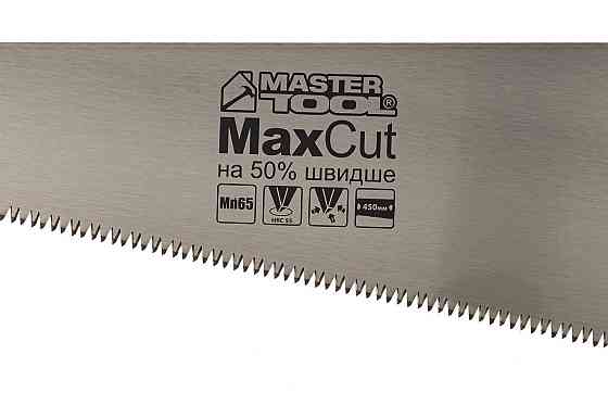 Ножовка столярная 450 мм MASTERTOOL 7TPI MAX CUT закаленный зуб 3D заточка полированная 14-2045 Ровно