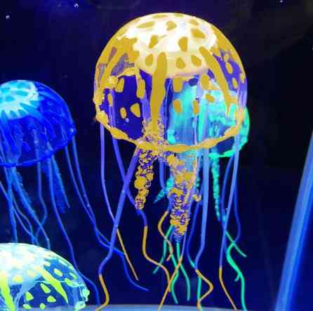 Медуза для акваріума силіконова 10 на 22 см помаранчевий Київ