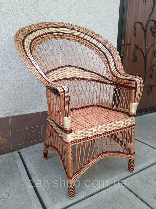 Кресло плетеное светло коричневое большое Киев - изображение 4