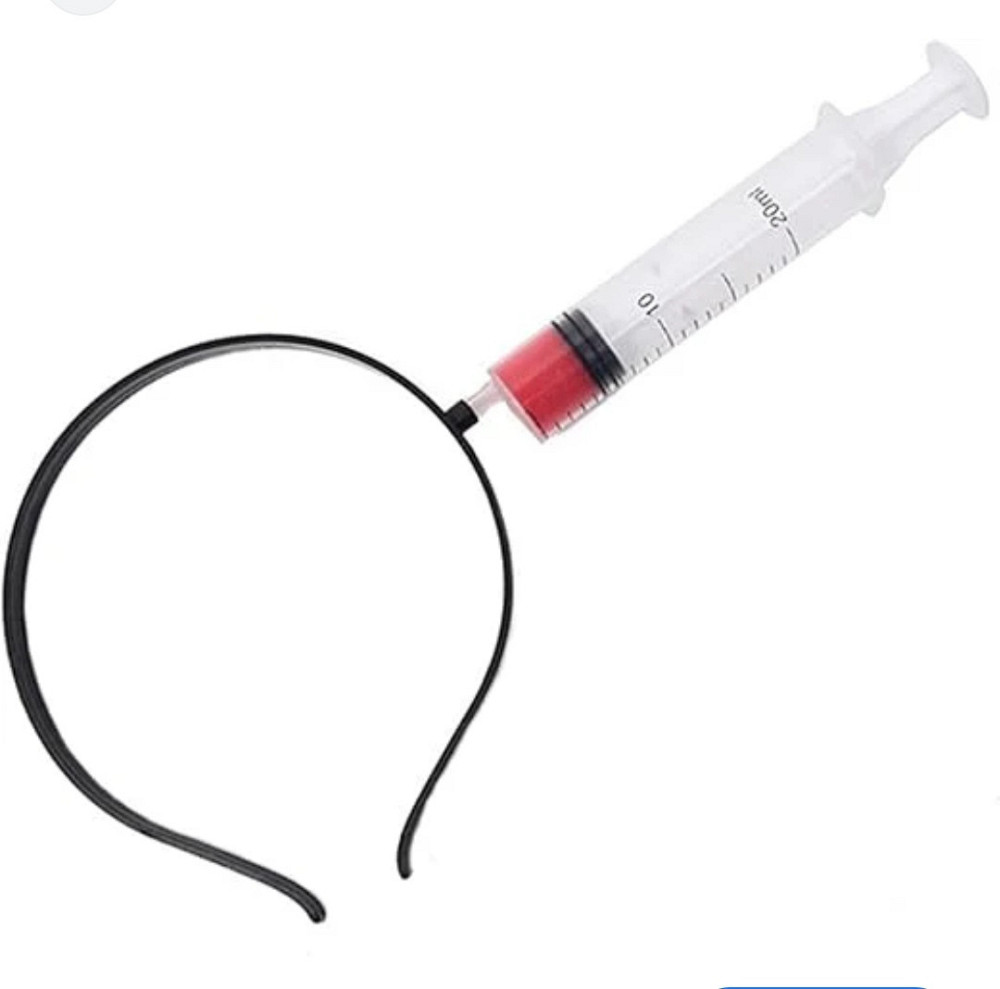 Обруч Шприц в голові на Хелловін 13 см Німеччина чорний Київ - фото 3