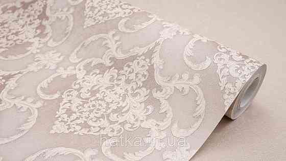 Шпалери метрові вінілові на флізеліні Sintra Classic класика вензель структурні золотисті коричневі 406441 Київ