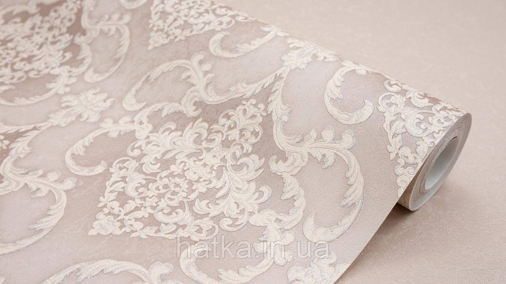 Шпалери метрові вінілові на флізеліні Sintra Classic класика вензель структурні золотисті коричневі 406441 Київ - фото 2