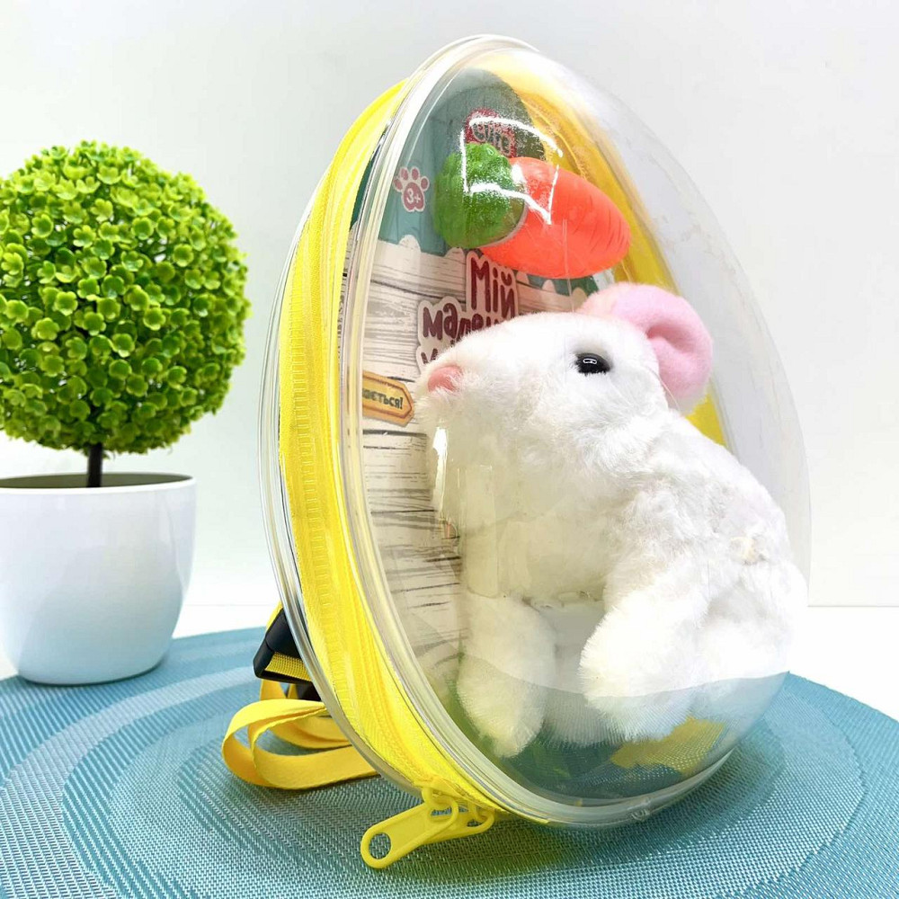 Кролик інтерактивний у рюкзаку Білий (777-23A) Чернигов - изображение 4