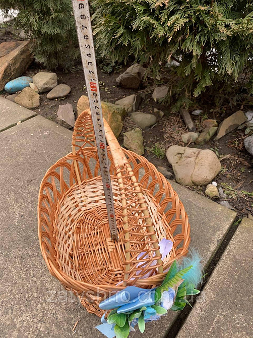 Кошик великий, плетений, з квіткою Київ - фото 6