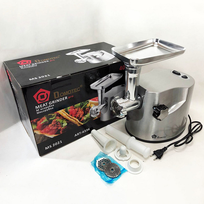 Мясорубки с реверсом DOMOTEC MS-2021S 3000 Вт, Мясорубки для колбасок, EQ-828 Мясорубки шнековые Киев - изображение 8