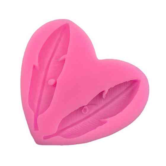 Молд силиконовый Перо 66 на 60 мм розовый Киев