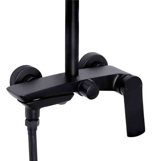 Душевая система с изливом Qtap Slavonice на три потребителя QTSLA111BLM45911 Black Matt черная Киев