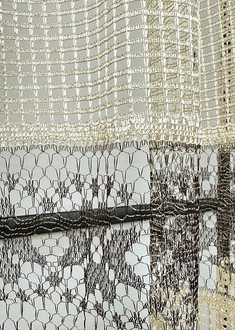 Тюль сітка VR-Textil Juli № 1873т Арка на кухню колір бежевий з венге 350х145 см (53-0192) Київ - фото 5