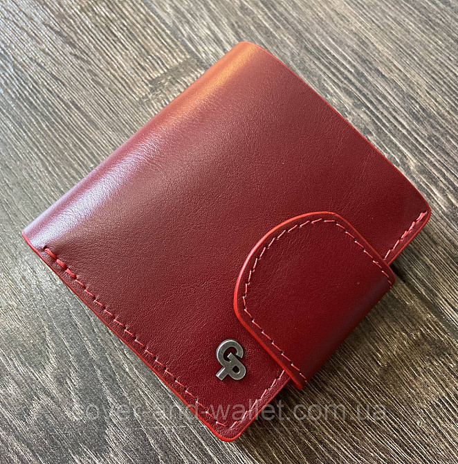 Невеликий жіночий гаманець бордового кольору з італійської шкіри Grande Pelle Київ - фото 7