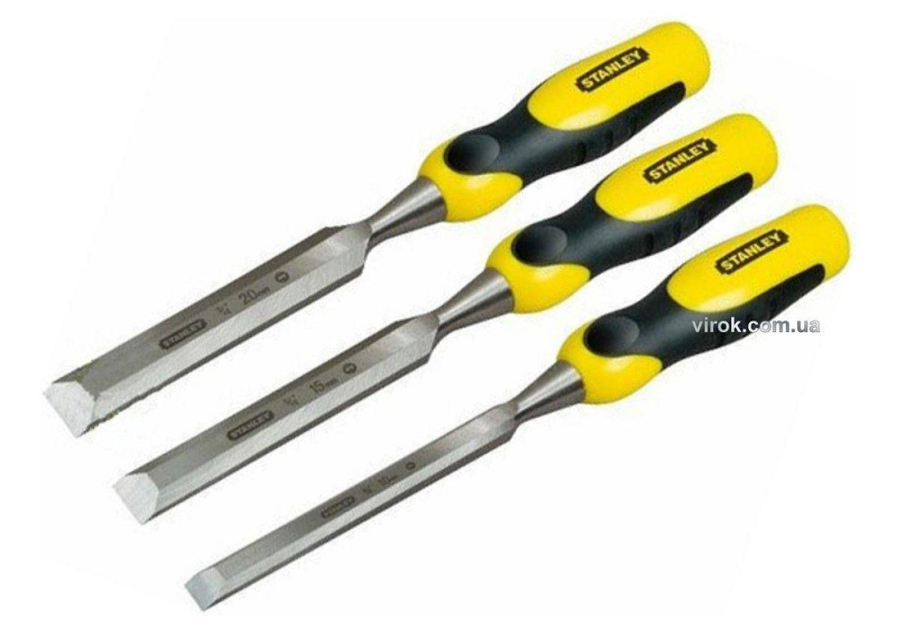Набір стамесок STANLEY "Dynagrip" : w= 10, 15, 20 мм, 3 шт. в футлярі Одеса - фото 1