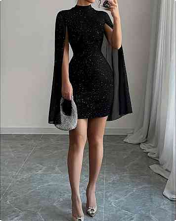 Женская привлекательная праздничная мини-платье со свободными рукавами люрекс 46/48 Одесса