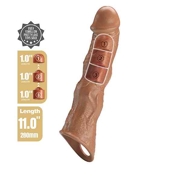 Подовжуюча насадка на член - Pretty Love Extension Penis Sleeve Latin, 28 см Sex Aura Київ