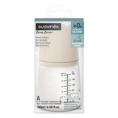 Пляшечка для годування Suavinex Zero. Zero Beige 180 мл, адаптивний потік (308416) Вінниця - фото 3