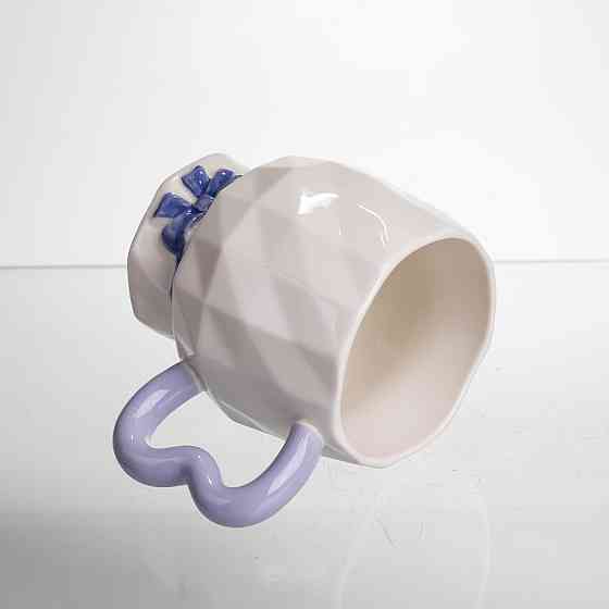 Фарфоровая чашка на ножке Сиреневый для чая и кофе Киев