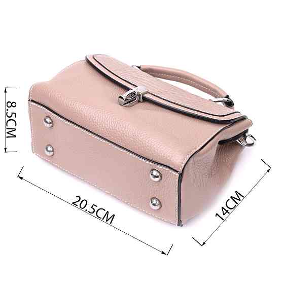 Женская кожаная сумка с интересной металлической защелкой Vintage 22418 Бежевый Киев