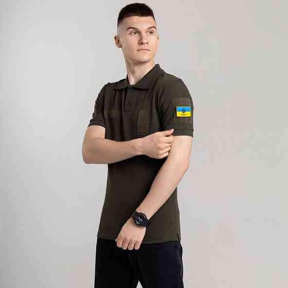 Легке тактичне літнє чоловіче хакі поло Pobedov Royal Військове Київ
