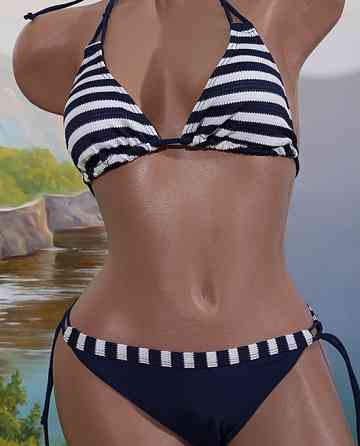 Роздільний купальник у смужку Polovi 42 біло-синій Київ