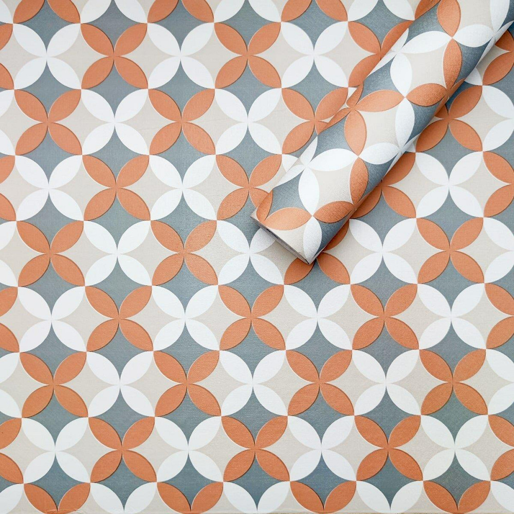 Самоклеющаяся пленка 0,45х10м х 0,07мм Оранжевые цветы SW-00001220 Киев - изображение 1