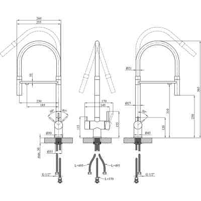 Змішувач Kroner Klassisch-ESG03815BLK (CV027933) Вінниця