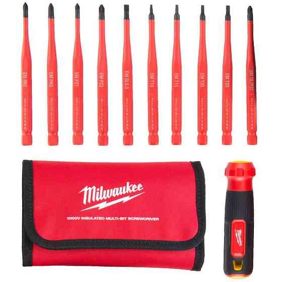 Набір прецезійних викруток VDE MILWAUKEE 10-в-1 (ручка VDE + 10 біт VDE, текстильний чохол) Одесса