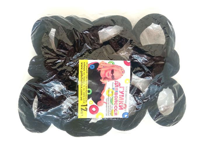 Резинки для волос черные 12 шт Киев - изображение 1