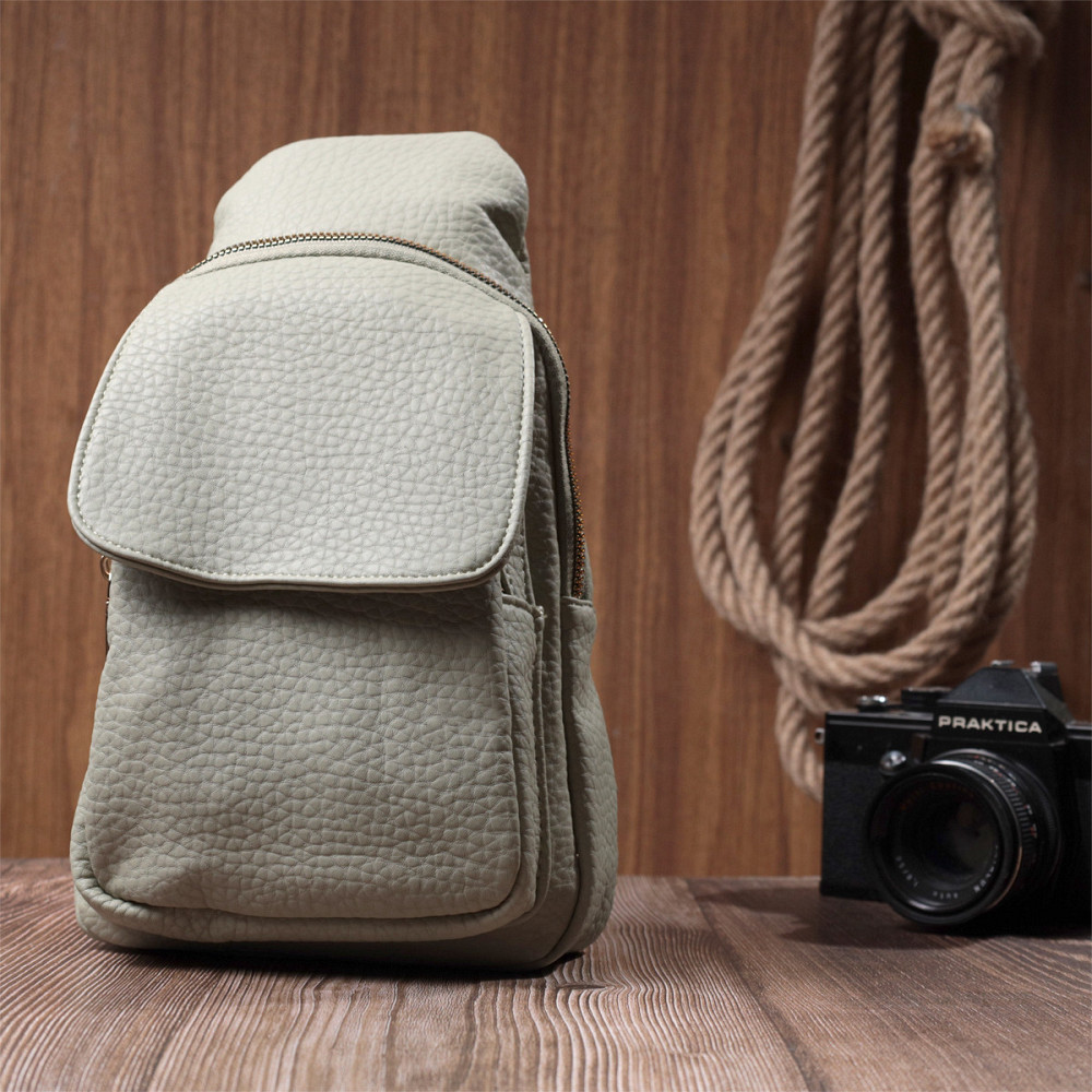 Великолепная женская сумка с одной лямкой через плечо из крупнозернистой экокожи Vintage 22765 Фисташковый Киев - изображение 9