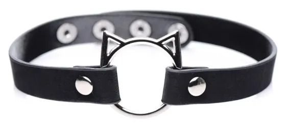 Чокер Master Series Kinky Kitty Ring Slim Choker - Black Львов