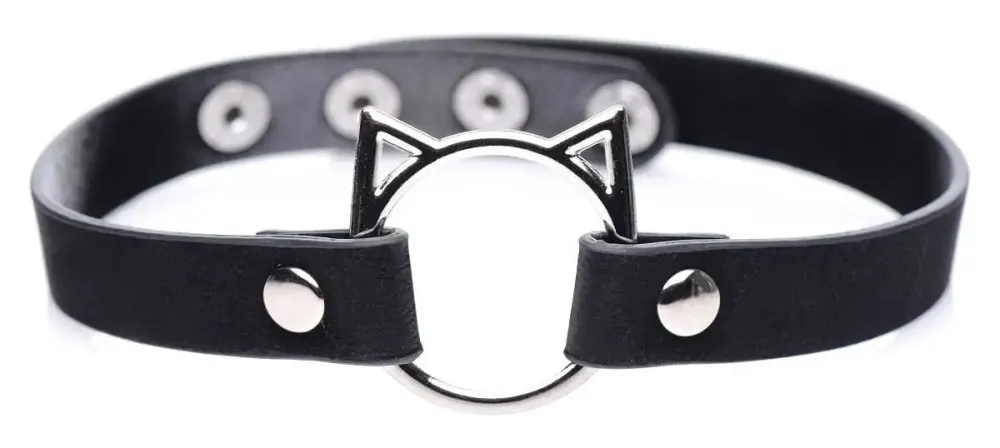 Чокер Master Series Kinky Kitty Ring Slim Choker - Black Львов - изображение 1