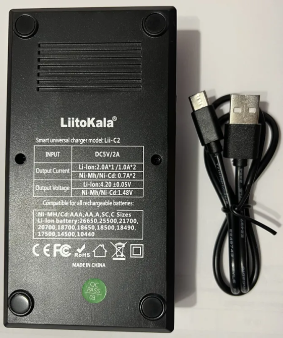 Портативний зарядний пристрій Liitokala Lii-C2 для Li-ion/Ni-Mh/Ni-Cd акумуляторів Вінниця - фото 7