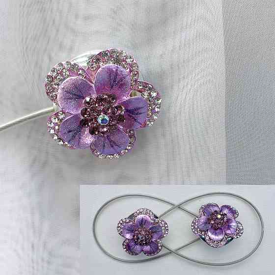 Магніти для штор та гардин "Flowers" набір 2 шт Бузковий (81-203) Київ