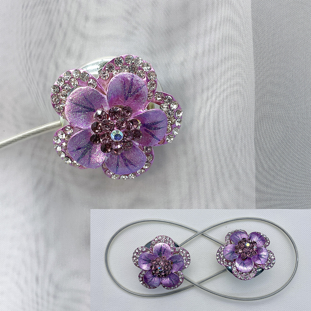 Магніти для штор та гардин "Flowers" набір 2 шт Бузковий (81-203) Київ - фото 1