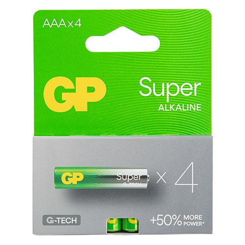 Батарейка мініпальчик AAA GP Super Alkaline LR03 24A 1.5 V 4 шт. блістер Рівне - фото 1