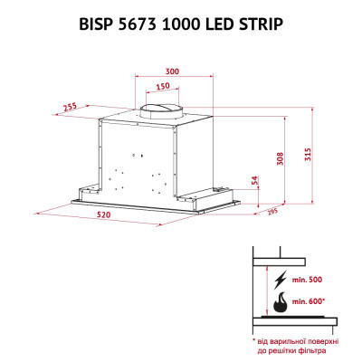 Вытяжка кухонная Perfelli BISP 5673 WH 1000 LED Strip Винница - изображение 5
