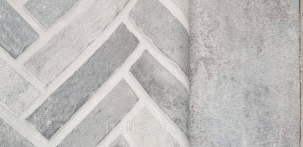 Шпалери вінілові на флізеліні AdaWall Roka 1.06х10 під паркет ялинкою структурні сірі срібло 23105-2 Київ - фото 2