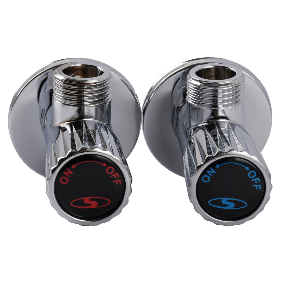 !!Набір кранів кутових кераміка SOLOMON EXCLUSIVE 1/2″X1/2″ 9889 (CHROM) (комплект2шт.) Київ - фото 4