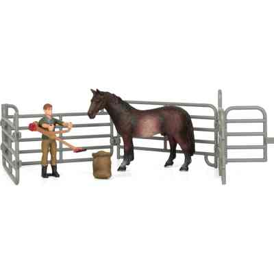 Фігурка Kids Team набір Ферма фермер, темно-гнеда кінь (Q9899-X3_2) Вінниця