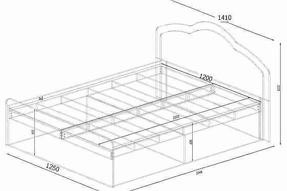 Ліжко Діана двоспальне, Дуб Сонома+Венге Магія, 2048х1410х1030 Львів
