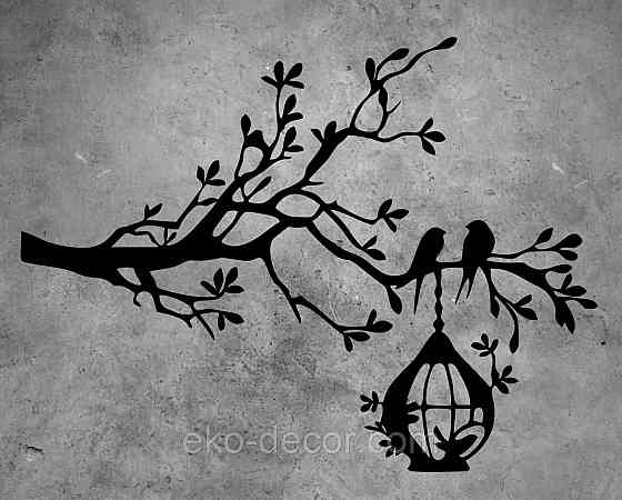 Декоративное настенное Панно «Птичка» Декор на стену 110*83 см, Черный Киев