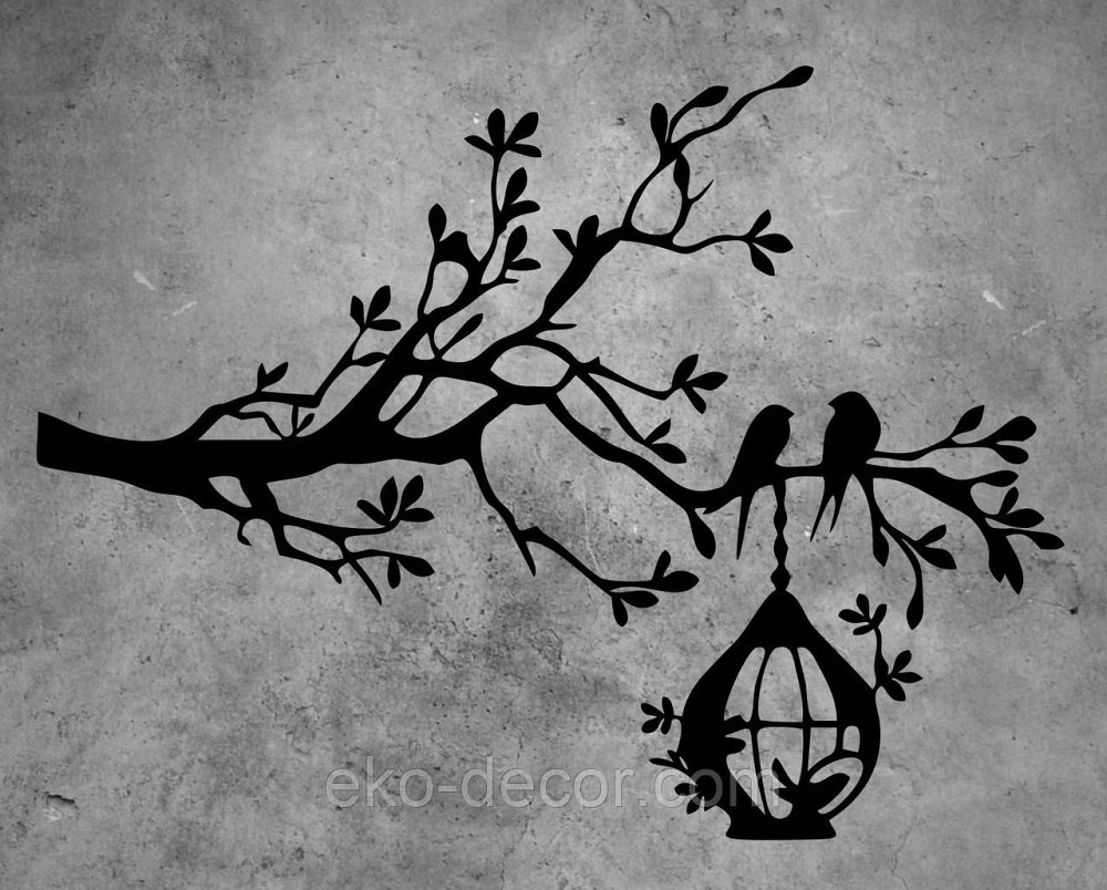 Декоративное настенное Панно «Птичка» Декор на стену 110*83 см, Черный Киев - изображение 6