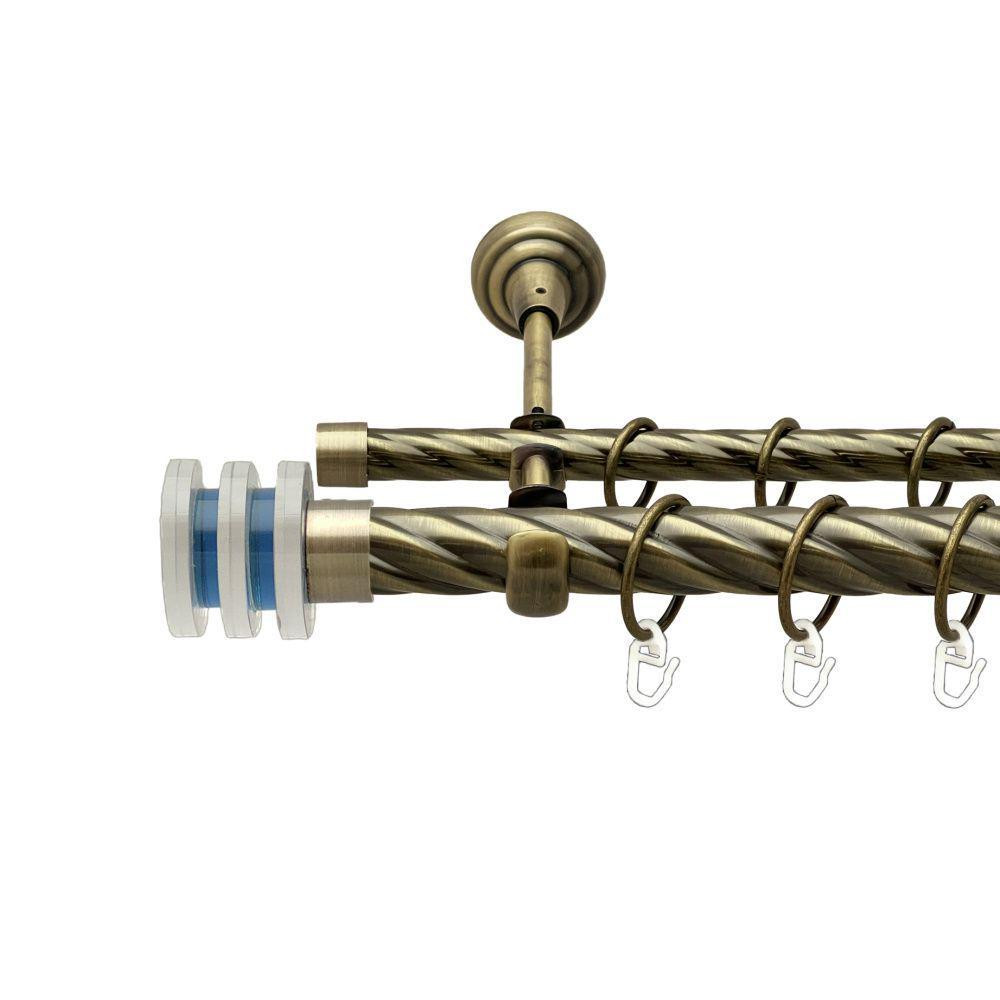 Карниз Orvit Акварія металевий дворядний відкритий скручена труба кільце металеве Антик 25\16 мм 300 см (00-00018028) Львів - фото 1