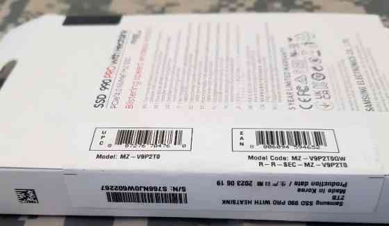 ОРИГІНАЛ!!! SSD Samsung 990 Pro with HEATSINK 2TB M.2 NVMe MZ-V9P2T0BW. Київ