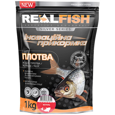 Прикормка Real Fish Silver Series Плотва Мотиль 1kg (809.00.35) Винница - изображение 1