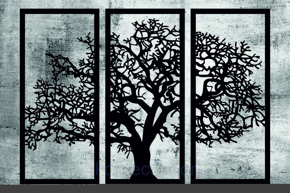 Декоративное настенное Панно «Дерево», Декор на стену 110*156 см, Черный Киев - изображение 6