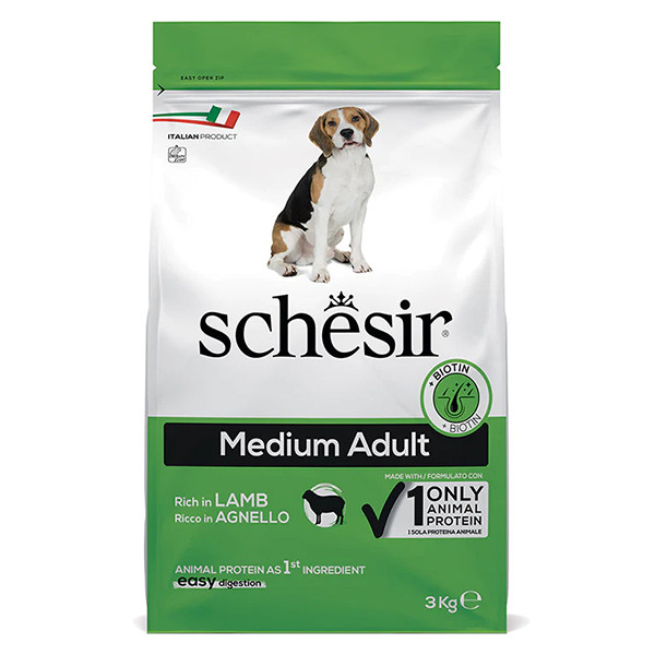 Schesir Dog Medium Adult Lamb ШЕЗІР ДОРОСЛИЙ СЕРЕДНІХ ЯГНЯ сухий монопротеїновий корм для собак середніх порід Київ - фото 1