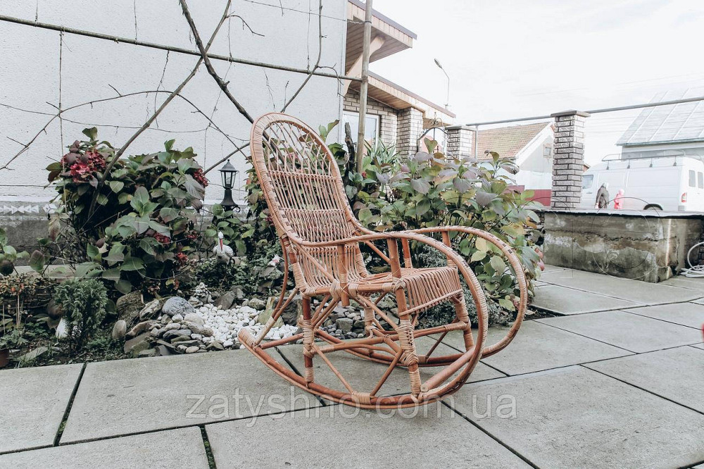 Кресло качалка кофейная для дачи | кресло качалка садовая из лозы | качалка дачная Киев - изображение 5