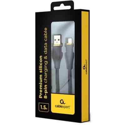 Дата кабель USB 2.0 AM to Lightning 1.5m 2.1A Cablexpert (CC-USB2S-AM8PM-1.5M-BK) Вінниця