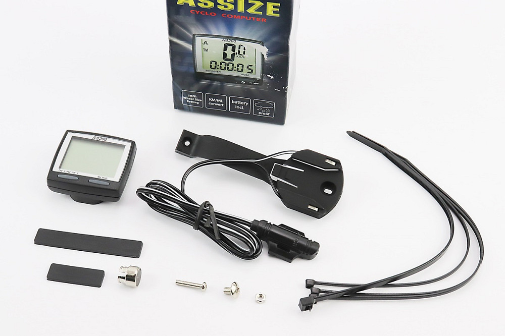 Велокомп'ютер 11-функцій, дротовий, чорний AS-200 (без батарейок) Київ - фото 1