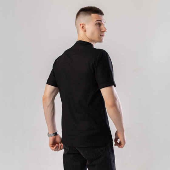 Мужская черная рубашка с коротким рукавом Pobedov Misto Киев