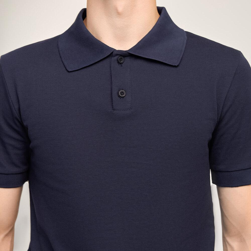 Темно-синє наві чоловіче класичне поло на ґудзиках Pobedov. Футболка поло Pobedov Royal синя Київ - фото 8